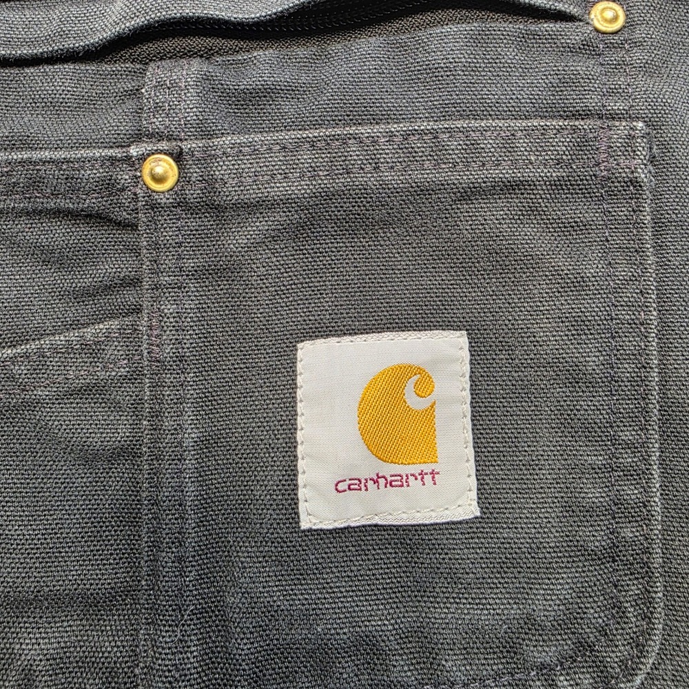 Carhartt Mens Black Duck Canvas Bib Overalls Workwear R01 BLK 40x30 Utility - Picture 12 of 14